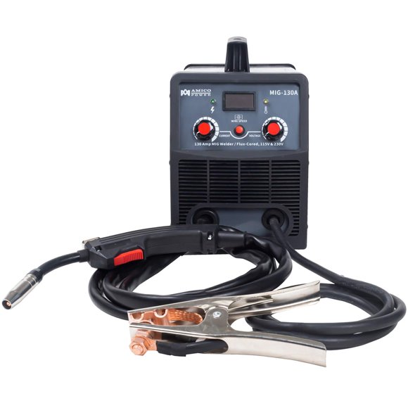 Amico Soudeur de Fil à Noyau MIG/Flux 130 A, Machine de Soudage et de Soudage à Onduleur IGBT à Double Tension 115/230 V