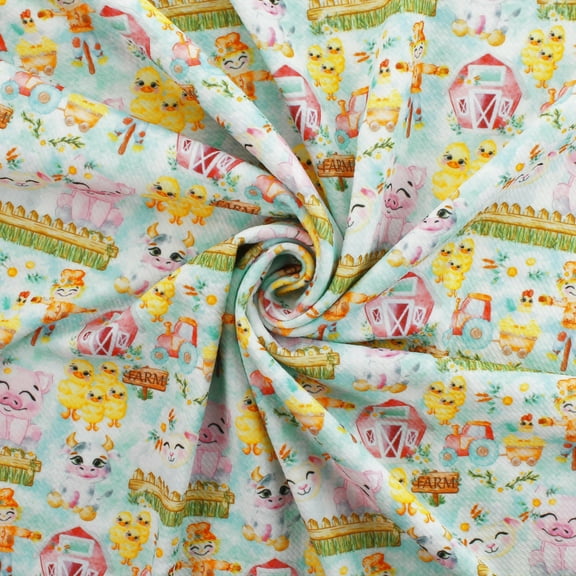 Barn Yard Farm Animals Bullet Fabric 6" Strip