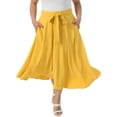 thumbnail image 2 of DARING DIVA Women's Plus Size High Waist A-Line Skirt with Pockets 2X Yellow, 2 of 6