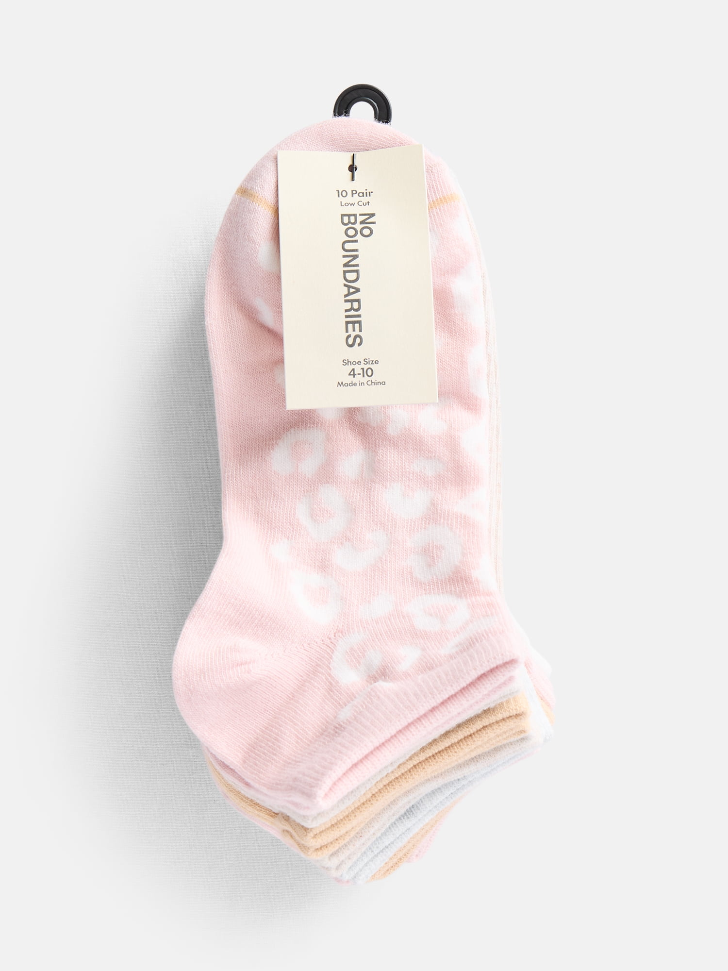 No Boundaries Women’s Low Cut Socks, 10 Pack, Shoe Sizes 4-10