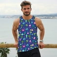 thumbnail image 6 of KLL sea animals with palm tree Print Men's Muscle Gym Workout Stringer Tank Tops Bodybuilding Fitness T-Shirts Tank Tops Men-Large, 6 of 7
