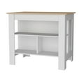 thumbnail image 6 of Dtwnek Kitchen Island with Open Storage Shelf, White + Light Brown, 6 of 6