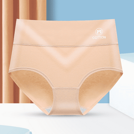 Fulorrnie Underwear for Women Tummy Control High Waist Seamless Comfort Panties Briefs Elastic Banded Panty  Light Yellow  XL
