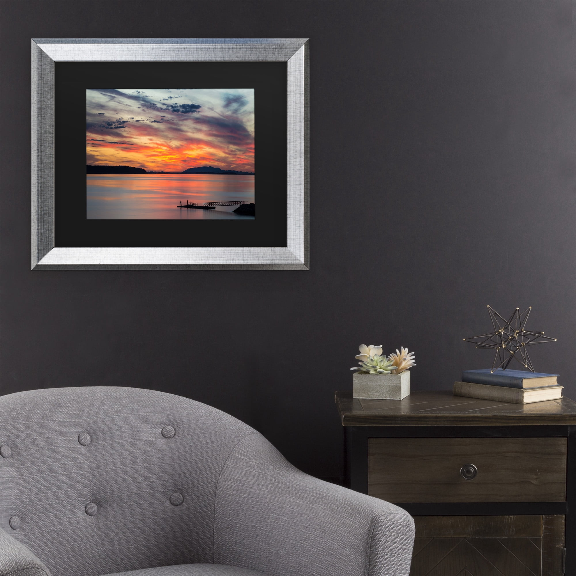 Trademark Fine Art 'Sunset Pier' Canvas Art by Pierre Leclerc