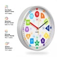 thumbnail image 3 of TIMESS 12" Kids Educational Wall Clock, Silent Analog Learning Clock, Silver, 3 of 7