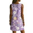 thumbnail image 7 of Levmjia Women's Summer Sleeveless V Neck Floral Print Mini Dress Casual Pocket Loose Fit A Line Swing Dress Beach Vacation Daily Wear, 7 of 7
