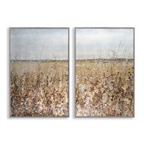 Stupell Industries Rustic Country Prairie Landscape & Nature Painting Gray Framed Art Print Wall Art, 12 x 18, Set of 2