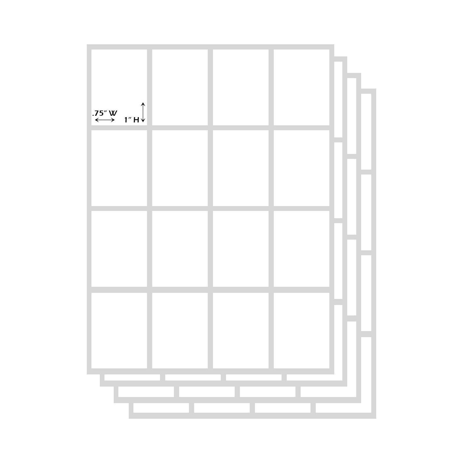 All Purpose Plain White Rectangular Self Adhesive Labels, 1