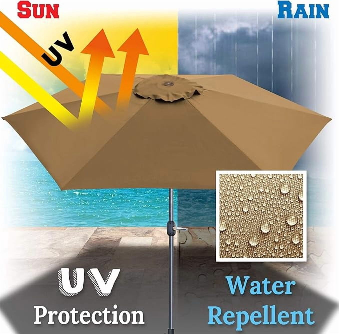 ALUVIERA 9ft 6ribs Umbrella Canopy Cover Replacement Top Canopy for Patio Umbrella