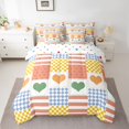 thumbnail image 2 of Castle Fairy Romantic Love Heart Bedding Comforter Set 7-Piece for Female Men,Happy Valentine's Day King Bedding Sets,Geometric Plaid Stripes Ultra Soft Bed Sheets,Super Cozy Room Decor,Reversible, 2 of 8