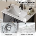 thumbnail image 7 of 30" Bathroom Vanity with Sink, Modern Bathroom Cabinet with LED Light, Bathroom Vanity Set, Double Soft Closing Cabinet Door with Organizer, Black, 7 of 7
