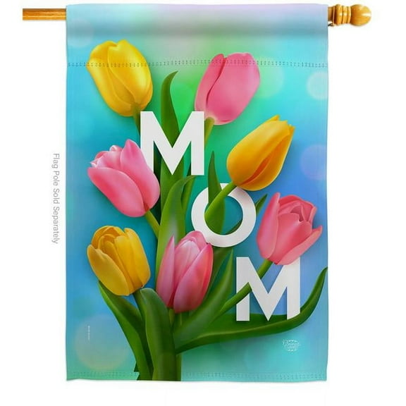 Ornament Collection H192367-BO Happy Moms Day Family Mother 28 x 40 in. Double-Sided Decorative Vertical House Flags for Decoration Banner Garden Yard Gift