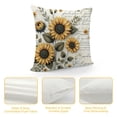 thumbnail image 4 of JRXY  Throw Pillow Cover Vintage Sunflowers Yellow Floral Green Leaf Rustic Wood Antique Wall Grunge Art Decor Lumbar Pillow Case Cushion for Sofa Couch Bed Standard Queen White, 4 of 5