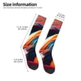 thumbnail image 4 of Fotbe Abstract Fabric Color Waves print Women's Men's Novelty Crew Socks Cotton Socks Knee High Socks for Walking,Running,Nurses,Pregnancy, 4 of 8