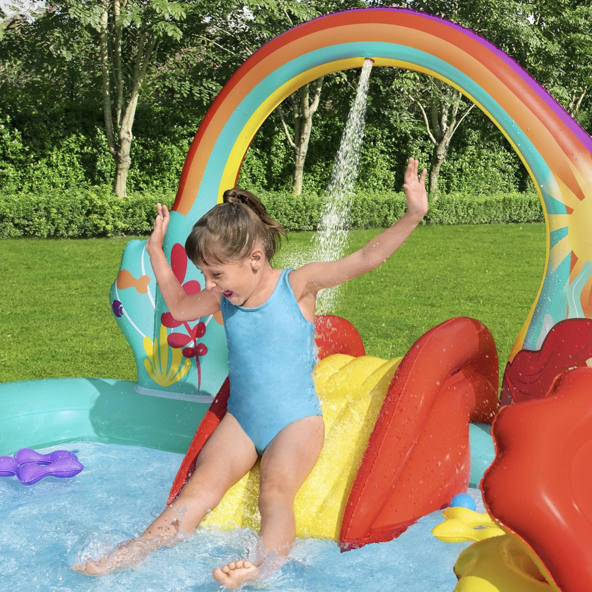 Bestway Disney Little Mermaid Inflatable Kids Water Play Center Activity Pool