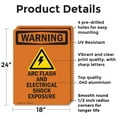 thumbnail image 2 of (2 Pack) ARC Flash And Electrical With Symbol OSHA Warning Sign 18 Inch X 24 Inch Indoor / Outdoor Rust-Free Aluminum Metal Signs for Workplace, Workshop, and Construction Site, Made in, 2 of 8