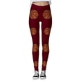 thumbnail image 2 of Gibobby Pantalones deportivos mujer Leggings para mujer, cómodos entrenamiento, leggings con estampado navideño, pantalones de bloque de color, leggings elásticos(Vino,XG), 2 of 5