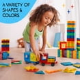 thumbnail image 4 of SUNNY AUNTIE Magnetic Tiles 100 PCS with 2 Cars, Magnetic Tiles for Kids & Toddlers, Toy for 3 4 5 6 7 8 Year Old Boys & Girls, Gift Box, 4 of 8
