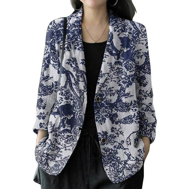 Womens Blazers for Work Professional Womens 3/4 Sleeve Lightweight Office  Work Suit Jacket Floral Blazer Women's Blazers Women's Blazers Blazers for  Women Fashion Casual Blue at  Women's Clothing store