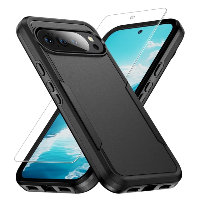 Funda para teléfono GSDCB para Google Pixel 10 Pro, negra, de doble capa