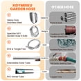 thumbnail image 6 of KOYMISKU Garden Hose 50FT, Stainless Steel Water Hoses with 10-Mode Nozzle Sprayer, Tangle Free Water Pipe for Yard Outdoor, 6 of 8