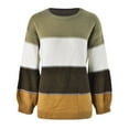 thumbnail image 4 of GDREDA Women's Sweaters Casual Long Sleeve Crewneck Color Block Patchwork Pullover Knit Sweater Tops Yellow,S, 4 of 4