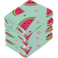 thumbnail image 3 of SKYSONIC 4 PCS Cute Watermelons Polka Dot Washcloths, 12"x 12" Cotton Wash Cloths, Highly Absorbent and Soft Face Towels for Bathroom,Gym,Hotel and Spa, 3 of 7