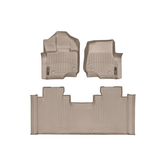 WeatherTech Custom Fit FloorLiners compatible with 2015-2020 Ford F-150 - 1st & 2nd Row, Tan