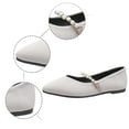thumbnail image 5 of YLYL Women's Pointed Toe Pearl Flat Mary Jane Shoes Casual Slip-on Comfort Ballet Flats for Banquet Party, 5 of 9