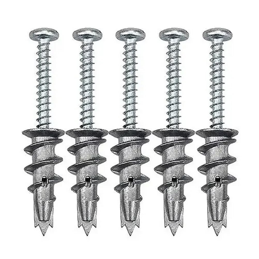 120pcs Self Drilling Drywall Anchors with Screws Kit, Zinc Plated Steel Ancors and Screws for Heavy Duty Cabinets, Shelves, Furniture, No Need to Drill Holes in Wall (3 Sizes)