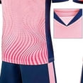 thumbnail image 6 of Afuyipoi Boys 2-Piece Soccer Summer Outfit (4-13 Years) Breathable Performance V-Neck Jersey and Athletic Shorts Set For Toddler and Kids Pink 6/7, 6 of 6