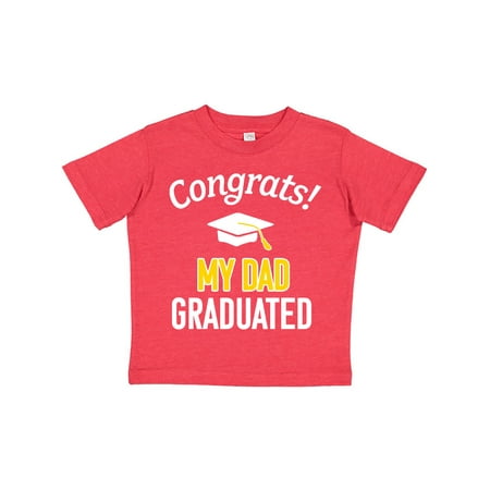 

Inktastic Congrats! My Dad Graduated with cap Gift Toddler Boy or Toddler Girl T-Shirt