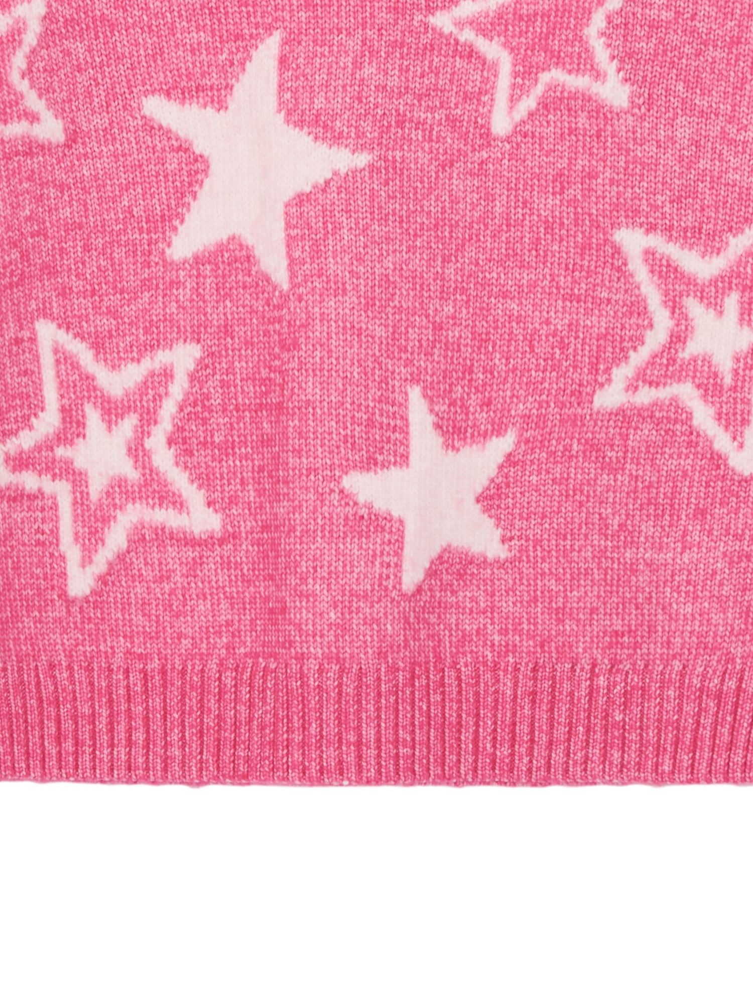 Wonder Nation Girls Novelty Feather Yarn Star Icon Sweater, Sizes 4-18 & Plus