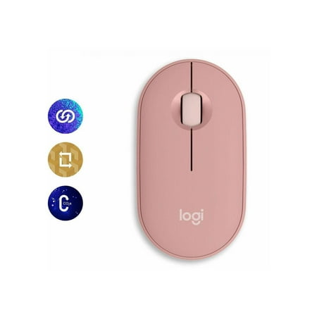 Logitech - Pebble Mouse 2 M350s Slim Lightweight Wireless Silent Ambidextrous Mouse with Customizable Buttons - Rose