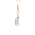 thumbnail image 2 of ANGARA Natural Emerald-Cut 1 ct Tanzanite Pendant with Diamond Trio in 14K Rose Gold for Women (Size-7x5mm) | December Birthstone, Anniversary, Jewelry Gift for Women | Natural Tanzanite Necklace, 2 of 8