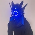 thumbnail image 4 of LED Light Up Mask with Round Lights and Wing Braid Design for Music Festival Cosplay Tech Helmet, 4 of 6