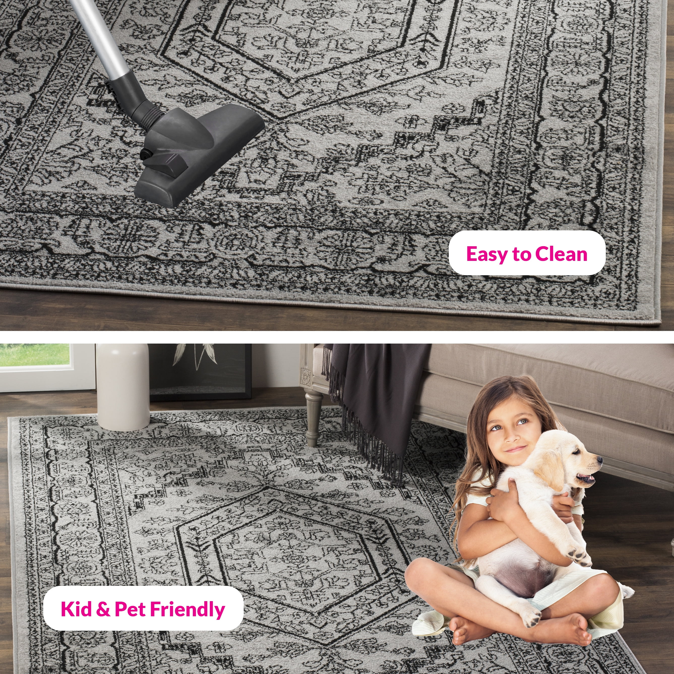 Safavieh Adirondack Xavier Oriental Area Rug, Silver/Black, 5'1" x 7'6"
