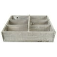 thumbnail image 4 of Cheungs 4953GW 6 Compartment Wood Caddy with Center Handle - Gray Wash, 4 of 4