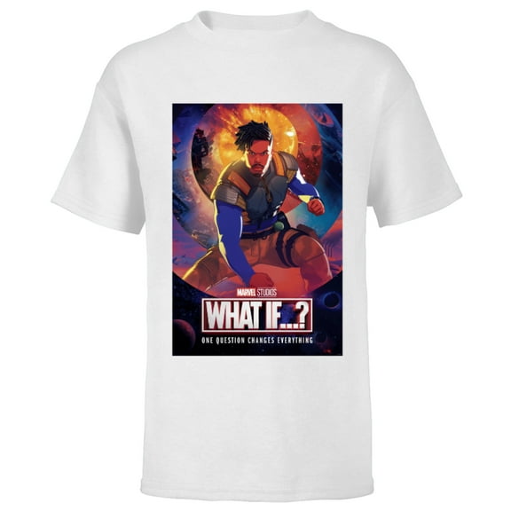 Marvel WHAT IF…? Killmonger Comic Cover Standard - Short Sleeve T-Shirt for Kids – Customized-White