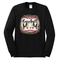 Baseball Mom Jaguar Print Sports Mens Long Sleeve Shirt, Black, Medium