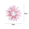 thumbnail image 5 of Mightlink Elegant Flower Shape Women Brooch Faux Pearl Decor Lapel Pin Shawl Cardigan Coat Brooch Pin Enamel Simple Badge Jewelry Gift, 5 of 6