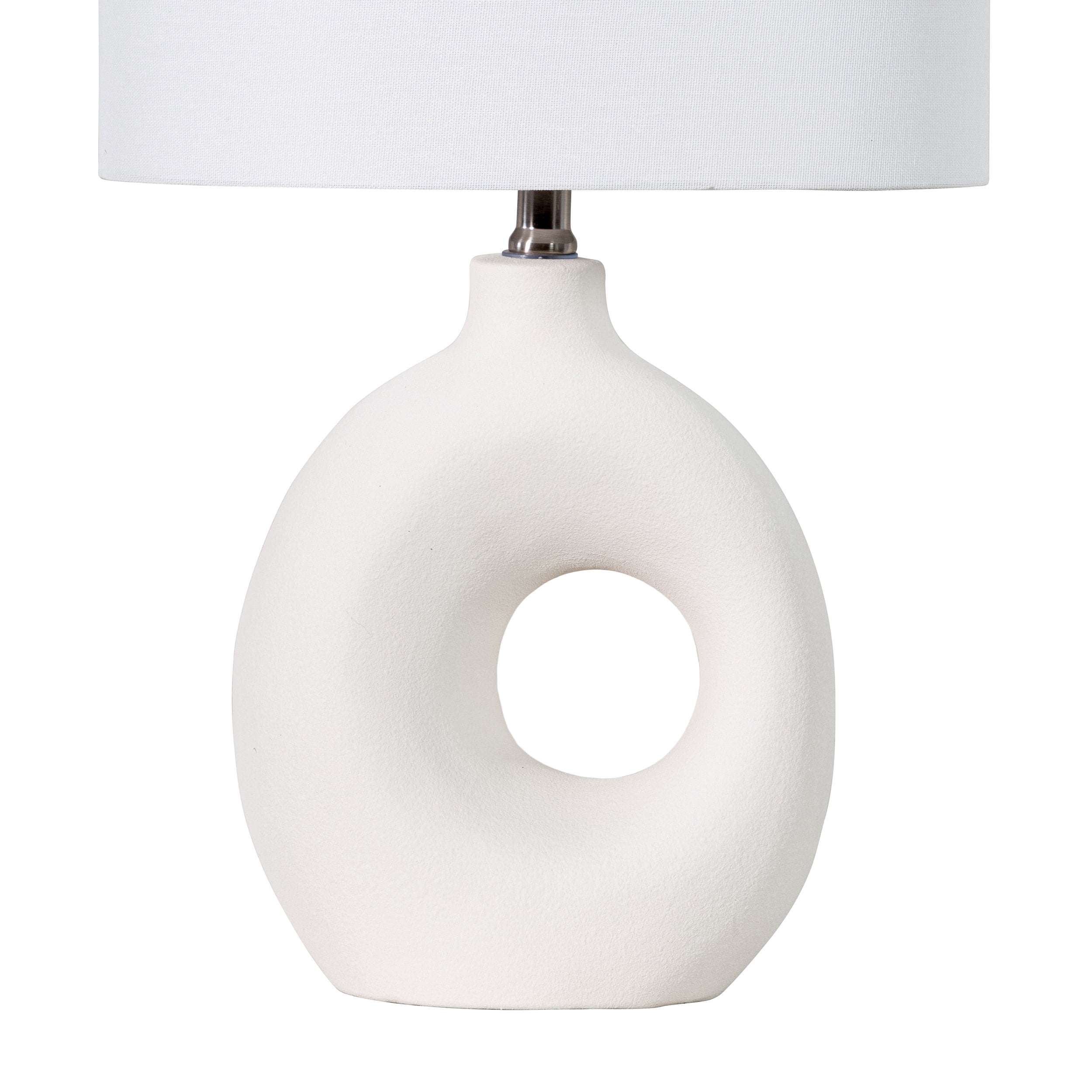 nuLOOM 23-inch Contemporary Ceramic Table Lamp, 22.5" H x 14" W x 8" D, White