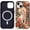 Elegant Tigers Floral Jungle, variant on for iPhone 15 Pro Case Checkerboard Cute Pattern Magnetic [Compatible wth Magsafe] 2 in 1 Slim Shockproof Full Body Protection for Girls Women