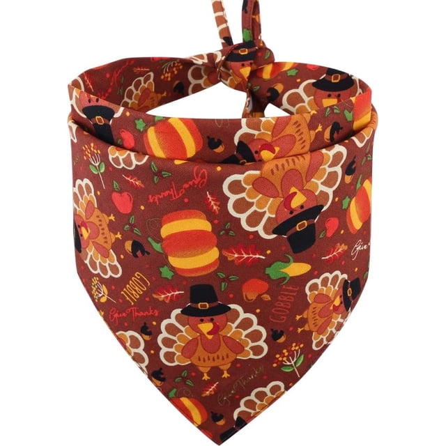 Thanksgiving Dog Bandana Fall Autumn Reversible Triangle Bibs Scarf Accessories for Dogs Cats Pets