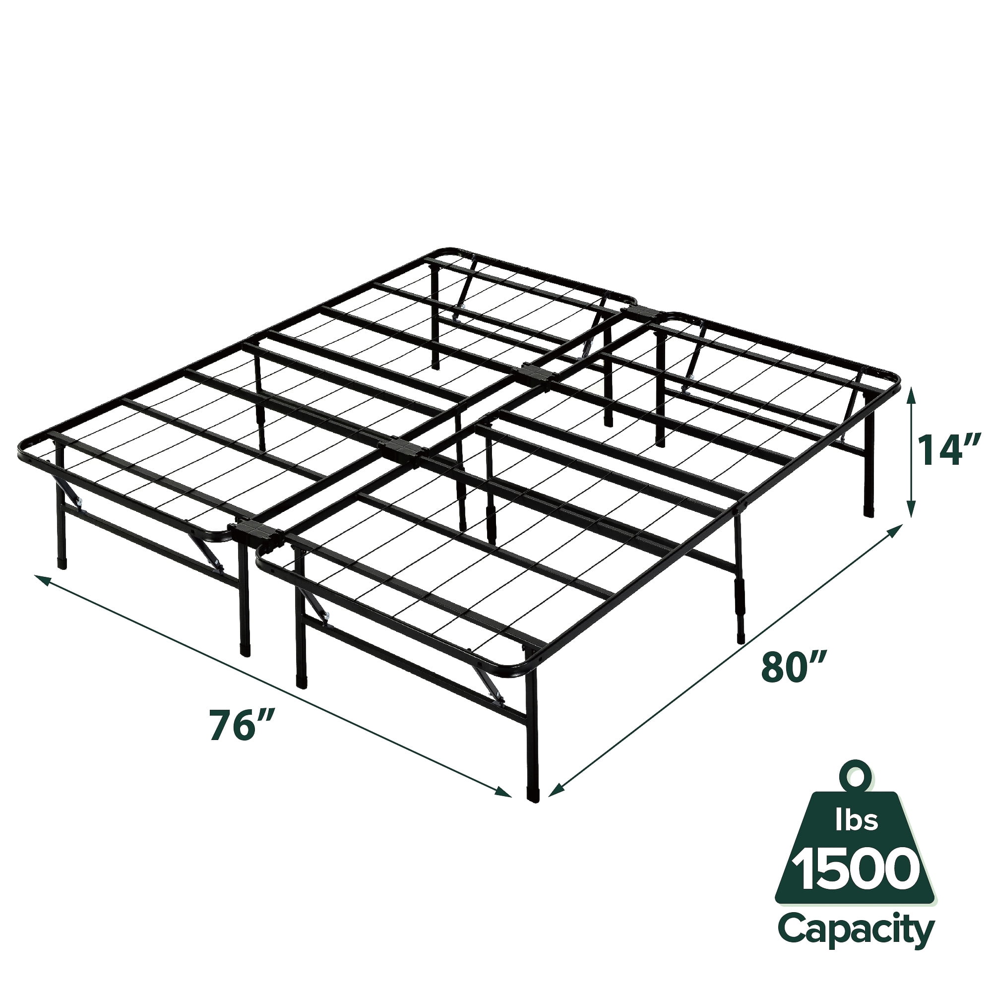 Zinus 14" Metal SmartBase Tool-Free Assembly Bed Frame, No Box Spring Required, King