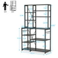 thumbnail image 3 of Tribesigns Kitchen Baker's Rack, 5-Tier+6-Tier Kitchen Utility Storage Shelf Table with 10 S-Shaped Hooks and Metal Frame, 3 of 4