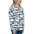 thumbnail image 3 of JUNZAN Palm Tree Print Kids Zip Up Hoodies Long Sleeve for Boys or Girls Casual Oversized Jackets with Pocket Loose Tops- Small, 3 of 6