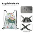 thumbnail image 4 of Xecao Sea Animal Pattern Sports Drawstring Backpack - String Swim Gym Bag with Wet Proof Pocket for Women&Men-Small, 4 of 6
