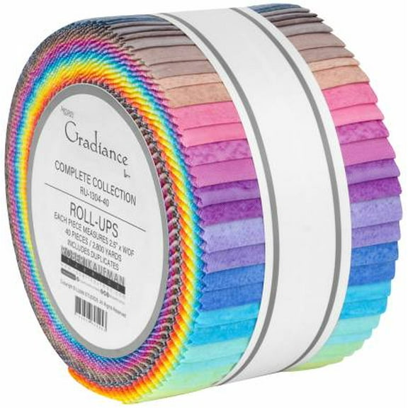 Jelly Roll - Artisan Batiks Gradiance Complete Collection by Lunn Studios for Robert Kaufman 2.5" Strips Roll-Ups Bundle Quilter's Cotton Fabric Precuts (RU-1304-40) M538.46