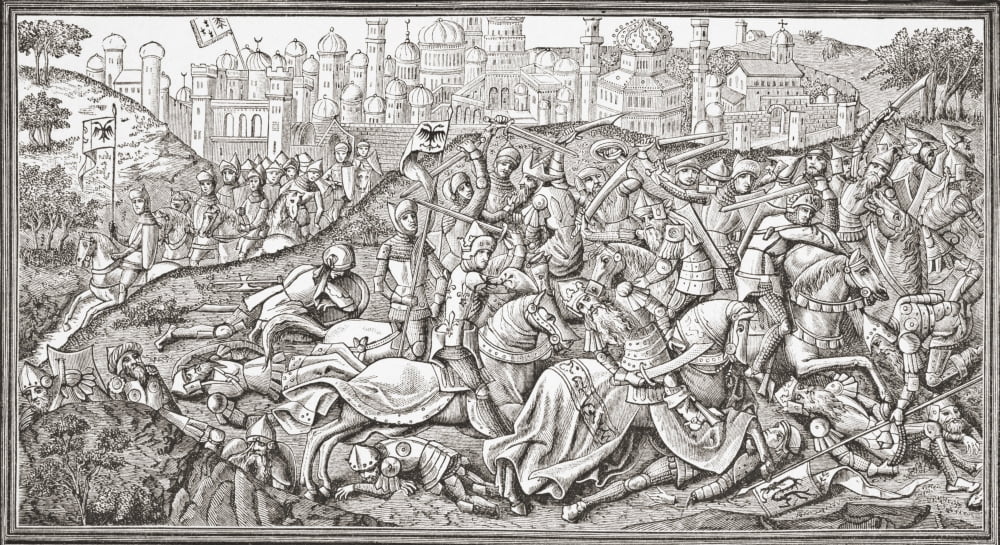 Conquest Of Jerusalem By Charlemagne Carolus Magnus Or Karolus Magnus Charles The Great 742 814 King Of The Franks After A Miniature From The 15Th Century Manuscript Chroniques De Charlemagne From Sc
